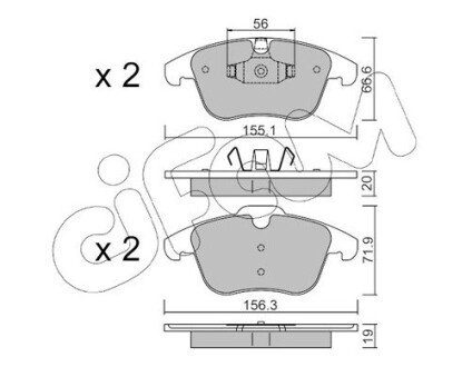 Гальмівні колодки пер. Mondeo 07-/Volvo S60/V60 10-/V70 02-/XC 70 08- CIFAM 822-675-0