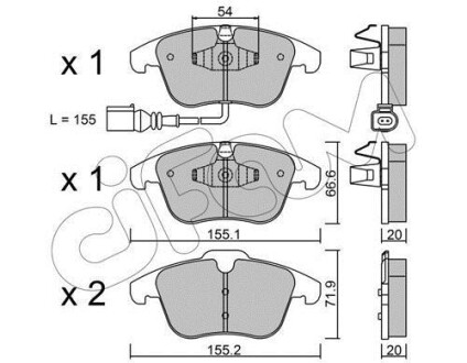 VW гальмівні колодки передн. Tiguan 07-, AUDI, SEAT CIFAM 822-675-1