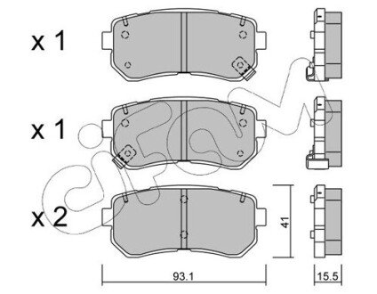 Гальмівні колодки зад. Accent/Ceed/Cerato/Creta/i20 (05-21) CIFAM 822-725-0