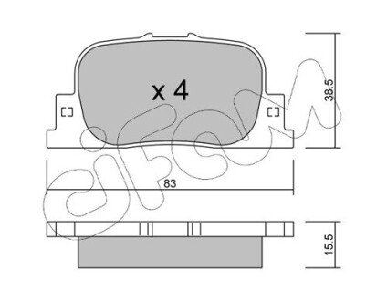 Гальмівні колодки зад. Prius/Avalon/Mark/Camry 96-09 CIFAM 822-752-0