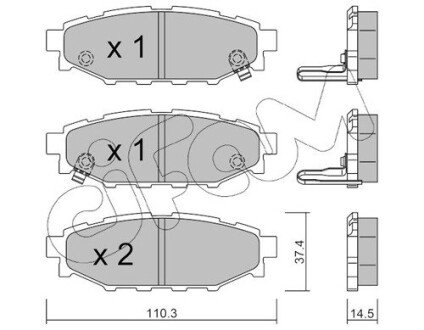 Гальмівні колодки зад. Forester/Impreza/Legacy/Outback09- CIFAM 822-764-1