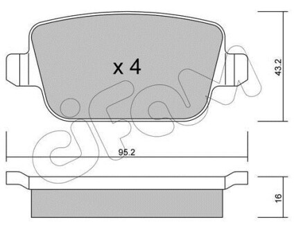 FORD гальмівні колодки задн.Focus II,Galaxy,Kuga,Mondeo,S-Max CIFAM 822-780-0 (фото 1)