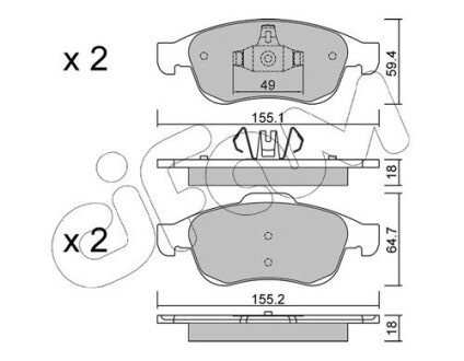 Гальмівні колодки пер. Megane 09-/Duster 10-/Dokker 13- CIFAM 822-817-0