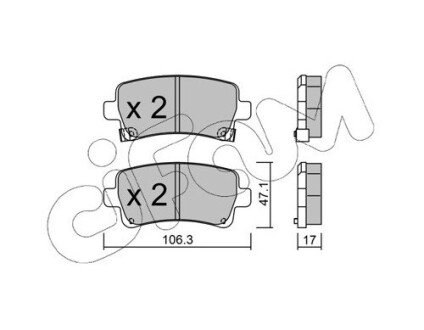 Гальмівні колодки зад. Opel Insignia 08- (TRW) CIFAM 822-844-0