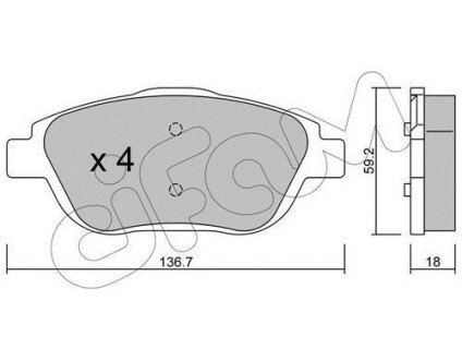 CITROEN гальмівні колодки передн.C3 Picasso,DS3 1.4/1.6 09- CIFAM 822-852-0