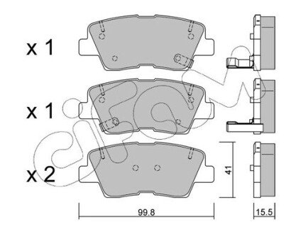 KIA гальмівні колодки задн.Carens,Ceed,Soul,Hyundai i10,20,30,40,Tucson CIFAM 822-886-0