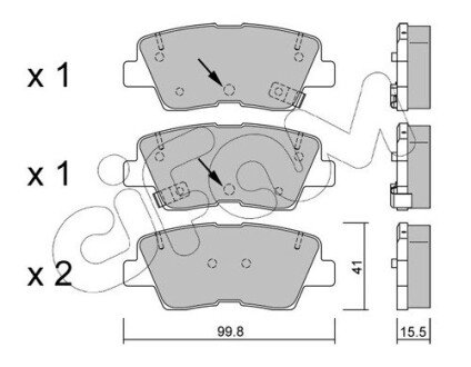 KIA гальмівні колодки задн.Carens,Ceed,Soul,Hyundai i10,20,30,40,Tucson CIFAM 822-886-1