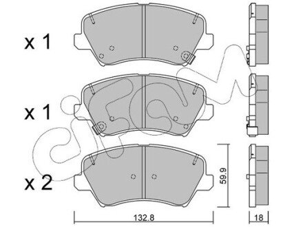 Гальмівні колодки пер. Ceed/Cerato/Elantra/Equus/i30 (09-21) CIFAM 822-944-0