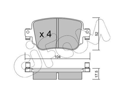 VW Колодки тормозные задн.Audi A1/Q3,Caddy IV 15-,Skoda Octavia III,Sharan 12- CIFAM 822-980-0