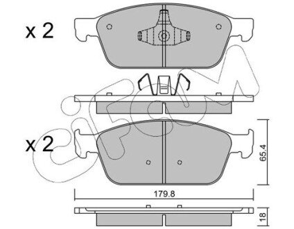 FORD гальмів.колодки передн.Focus III ST 12-,Kuga II 13-,Transit Connect 15- CIFAM 822-989-0