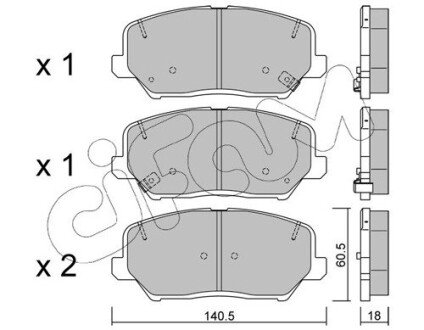 KIA гальмів.колодки передн. Ceed,Cerato 13-, Carens 1,7CRDi 13-,Hyundai i30,Grandeur CIFAM 822-997-0 (фото 1)