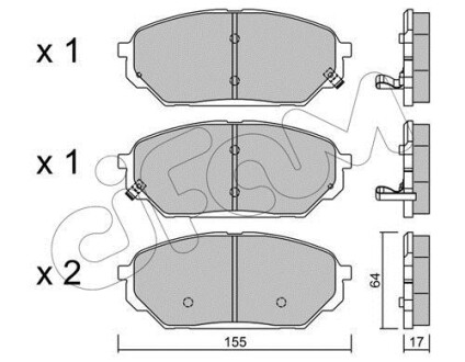 HYUNDAI колодки гальмівні передн.IX55 CIFAM 822-999-0