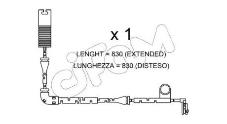 LAND ROVER датчик зносу передн. гальм. колодок Range Rover 4,4-5,0 -12 CIFAM SU.327