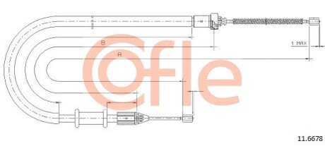 Трос ручника COFLE 11.6678 (фото 1)