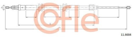 Трос ручних гальм COFLE 11.6684