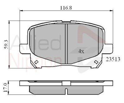 Колодка гальм. диск. toyota camry 2.2, 3.0 24v, 3 COMLINE ADB0904 (фото 1)