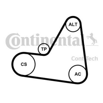 Комплект (ремінь+ролики) Contitech 6PK1680K1