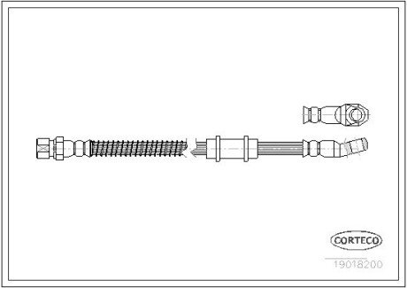 Шланг гальмівний ВАЗ 2121 передній (L=471 мм) CORTECO 19018200