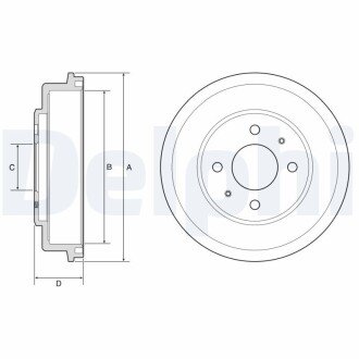 HYUNDAI Гальмівний барабан ACCENT II 1.3 Delphi BF582
