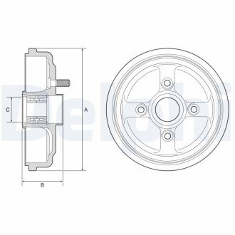 Гальмівний барабан з підшипником CHEVROLET Aveo \'\'03-12 Delphi BFR567