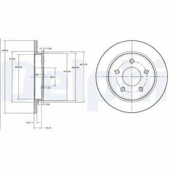 FORD диск гальмівний задній Scorpio 252X10 Delphi BG2332