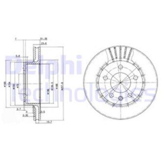 OPEL диск гальмівний передн. Omega A Delphi BG2384