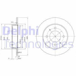 MITSUBISHI диск гальмівний передн. L300/400,Space Gear Delphi BG3070 (фото 1)