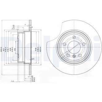 Диск гальмівний BMW X5(E53) "R D=324mm "00-07 Delphi BG3629