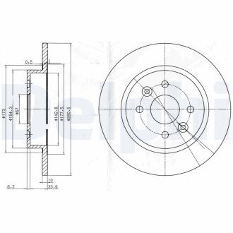 KIA диск гальмівний задній Shuma 1.5/1.8 97- Delphi BG3804