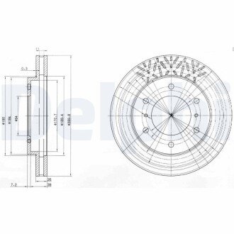 Диск гальмівний MITSIBISHI Pagero "F D=290mm "99-06 Delphi BG3812