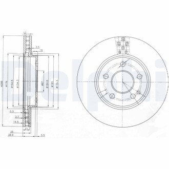 DB диск гальмів.передн.W169 04-,W245 05- Delphi BG3909