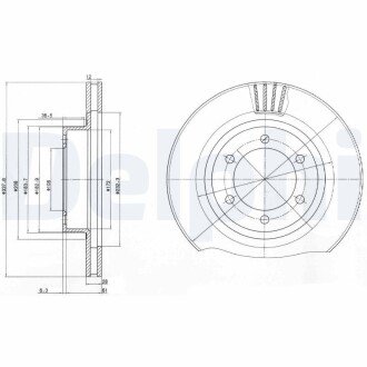 Диск гальмівний TOYOTA Land cruiser "F D=338mm "03>> Delphi BG4052 (фото 1)