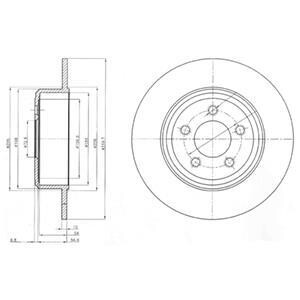 LANCIA Диск гальмівний задн. THEMA 3.0 D 11-, Delphi BG4074