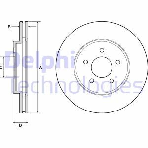 Диск гальмівний передн.Mazda Tribute 2.3 04- Delphi BG4120