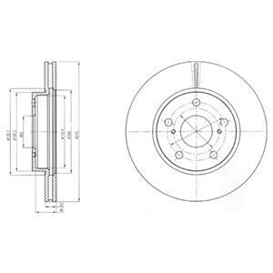 TOYOTA гальмівний диск передн. Auris 07- Delphi BG4232