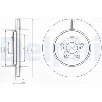 TOYOTA гальмівний диск передн. Lexus RX 03- Delphi BG4253