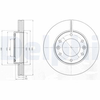 HYUNDAI гальмівний диск передн.H-1,Starex 06- Delphi BG4296