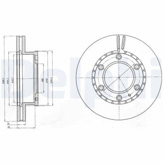 Диск гальм. передн. FORD BT-50 Delphi BG4297