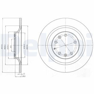 MAZDA диск гальм. задн.Mazda 6 2.3 Delphi BG4318