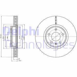 AUDI диск гальмівний передній 320mm A4/A5/A6/Q5 08- Delphi BG4346C