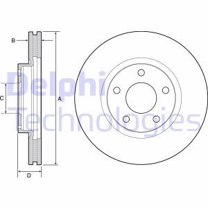 MAZDA гальмівний диск передн.Mazda 6 12-,CX-5 11- Delphi BG4562C