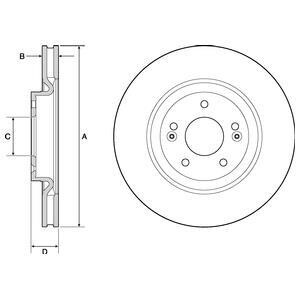 HYUNDAI диск гальм. передн. i40 11-, ix35 14-, Grandeur, KIA Delphi BG4683C