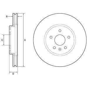 OPEL диск гальм. передн. Mokka 12- Delphi BG4783C