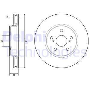 Диск гальм. передн. TOYOTA C-HR 16- Delphi BG4952C