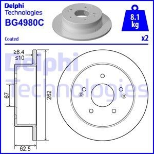 Гальмівний диск Delphi BG4980C