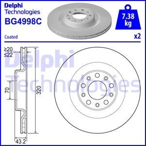 Гальмівний диск Delphi BG4998C