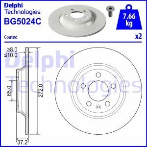 VW Диск гальмівний задній POLO 1.5 18-, 2.0 17-, AUDI Delphi BG5024C