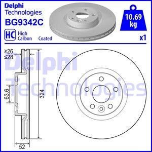 VOLVO Гальмівний диск передн. XC60 I Delphi BG9342C