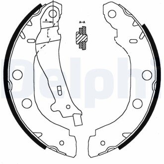 Гальмівні колодки барабанні NISSAN/RENAULT Kangoo/Primera "96-09 Delphi LS1828