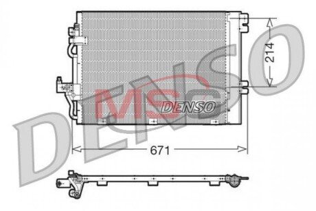 Конденсатор кондицiонера OPEL Astra/Zafira "1,4-2,0 "98-15 DENSO DCN20009 (фото 1)